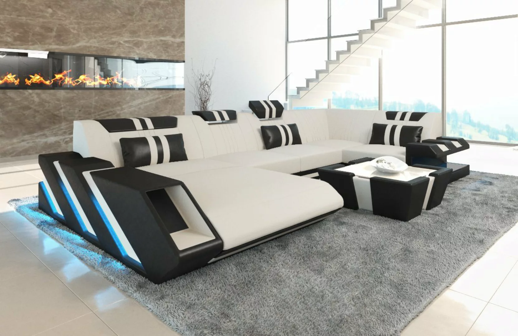 Sofa Dreams Wohnlandschaft Sofa Stoff Couch Apollonia U Form Polster Stoffs günstig online kaufen