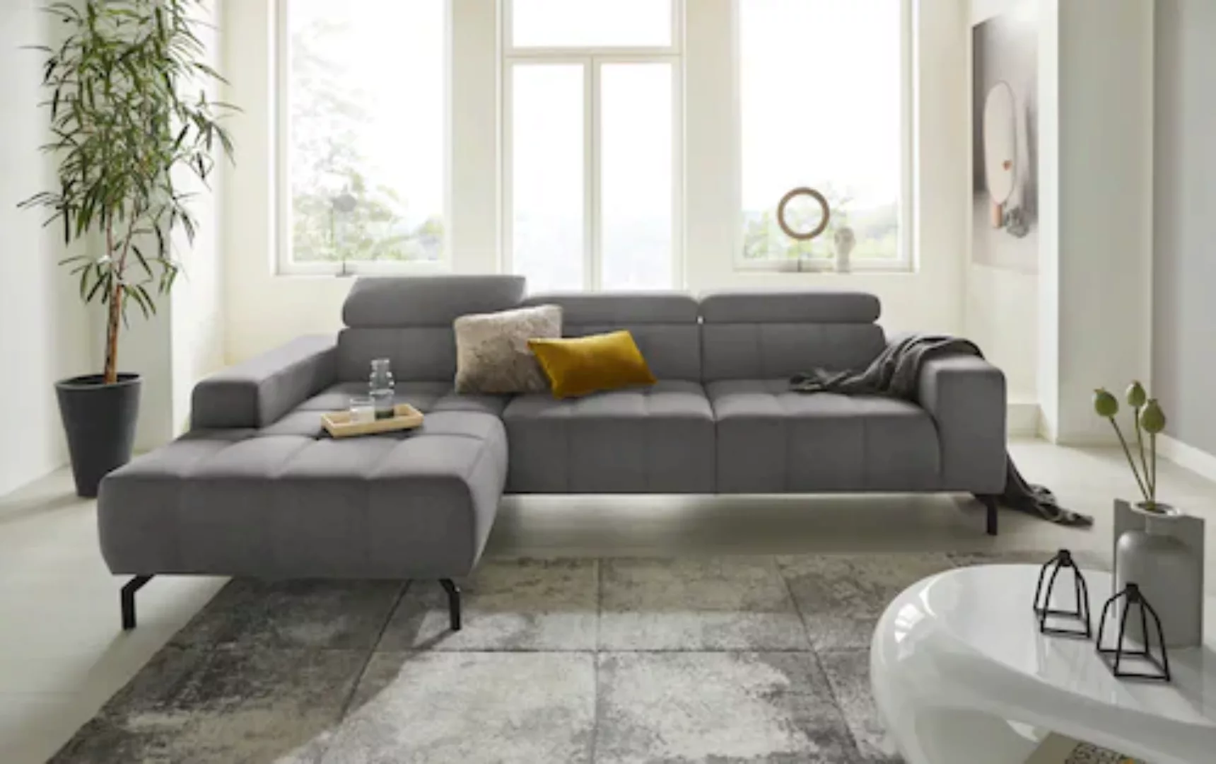 DOMO collection Ecksofa "Cunelli L-Form", wahlweise inklusive 6-fach verste günstig online kaufen