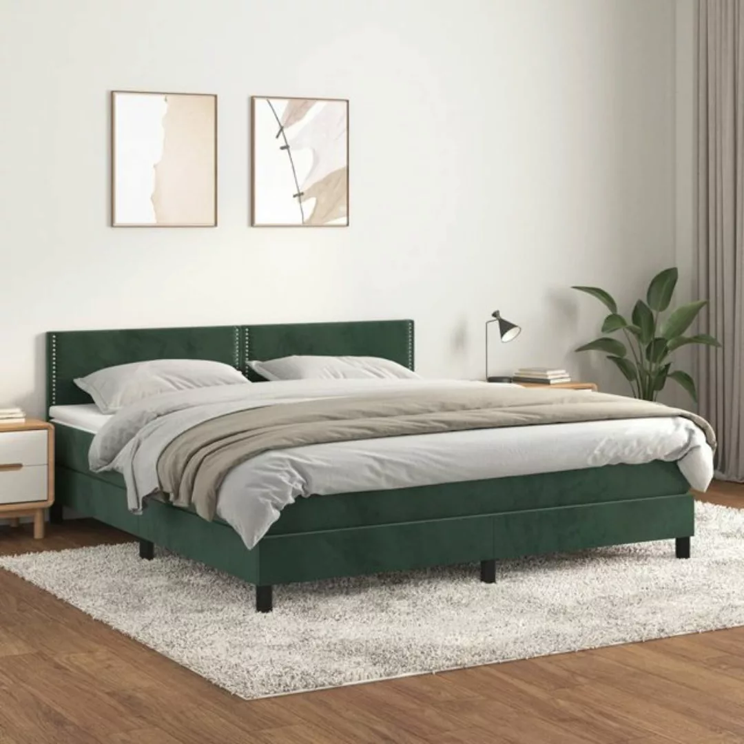 Vidaxl Boxspringbett Mit Matratze Schwarz 180x200 Cm Samt günstig online kaufen