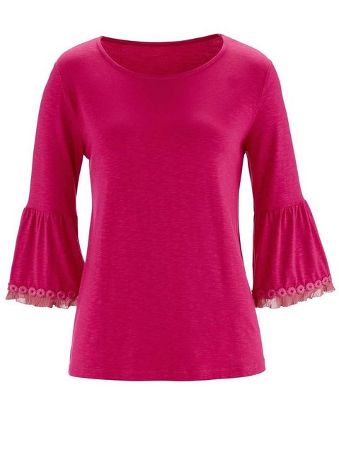 creation L T-Shirt CRéATION L Damen Jerseyshirt mit Volants, pink günstig online kaufen