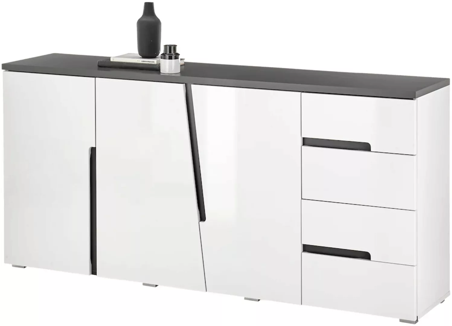 HBZ Sideboard "Boston", (1 St.), weiß hochglanz mit Schubkästen, Schrank FS günstig online kaufen