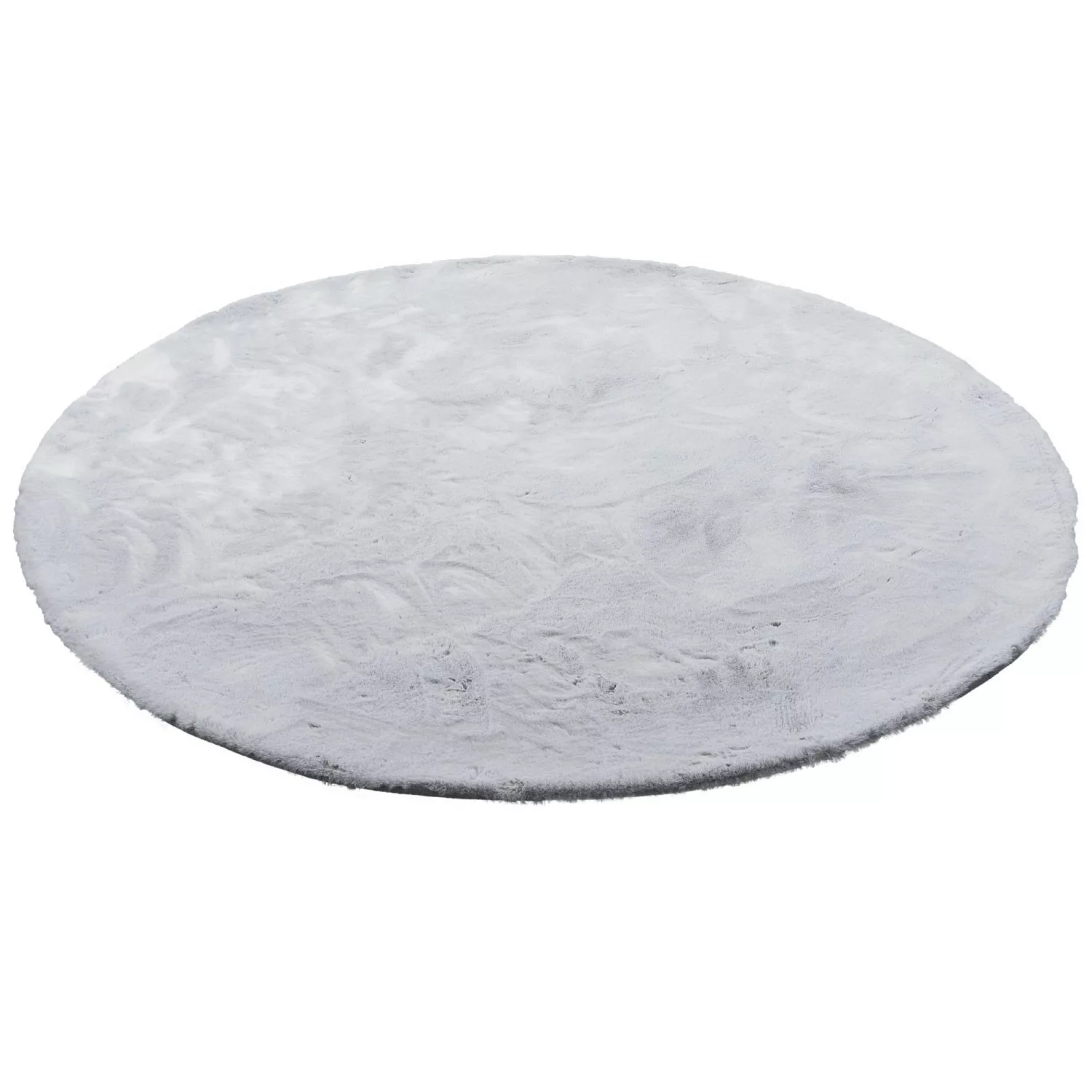 Pergamon Luxus Super Soft Fellteppich Plush Rund Hellgrau 120x120cm günstig online kaufen