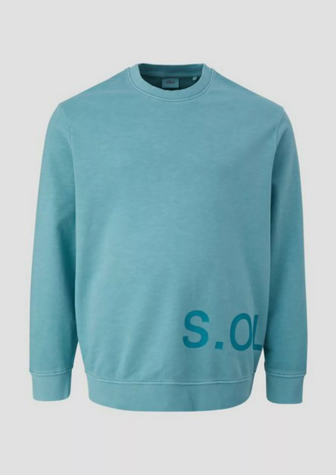 s.Oliver Sweatshirt Baumwoll-Sweatshirt mit Logo-Print Garment Dye günstig online kaufen