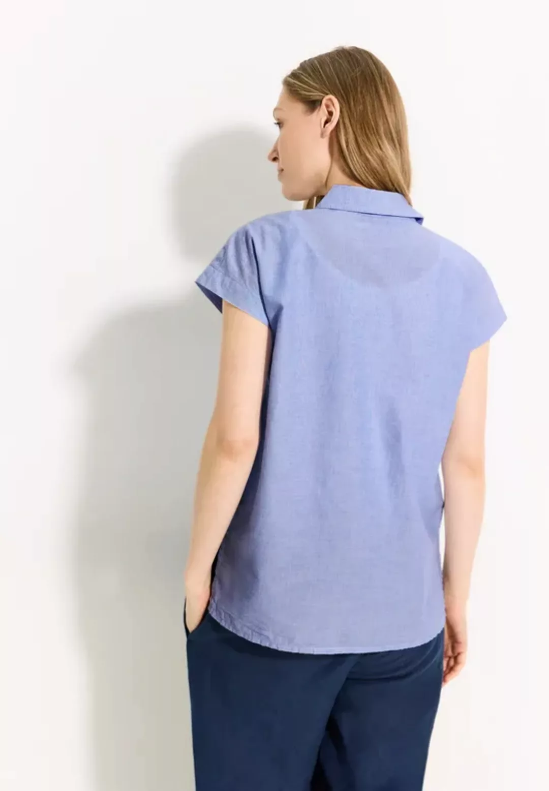 Cecil Kurzarmbluse - Damen Chambray Sommerbluse günstig online kaufen