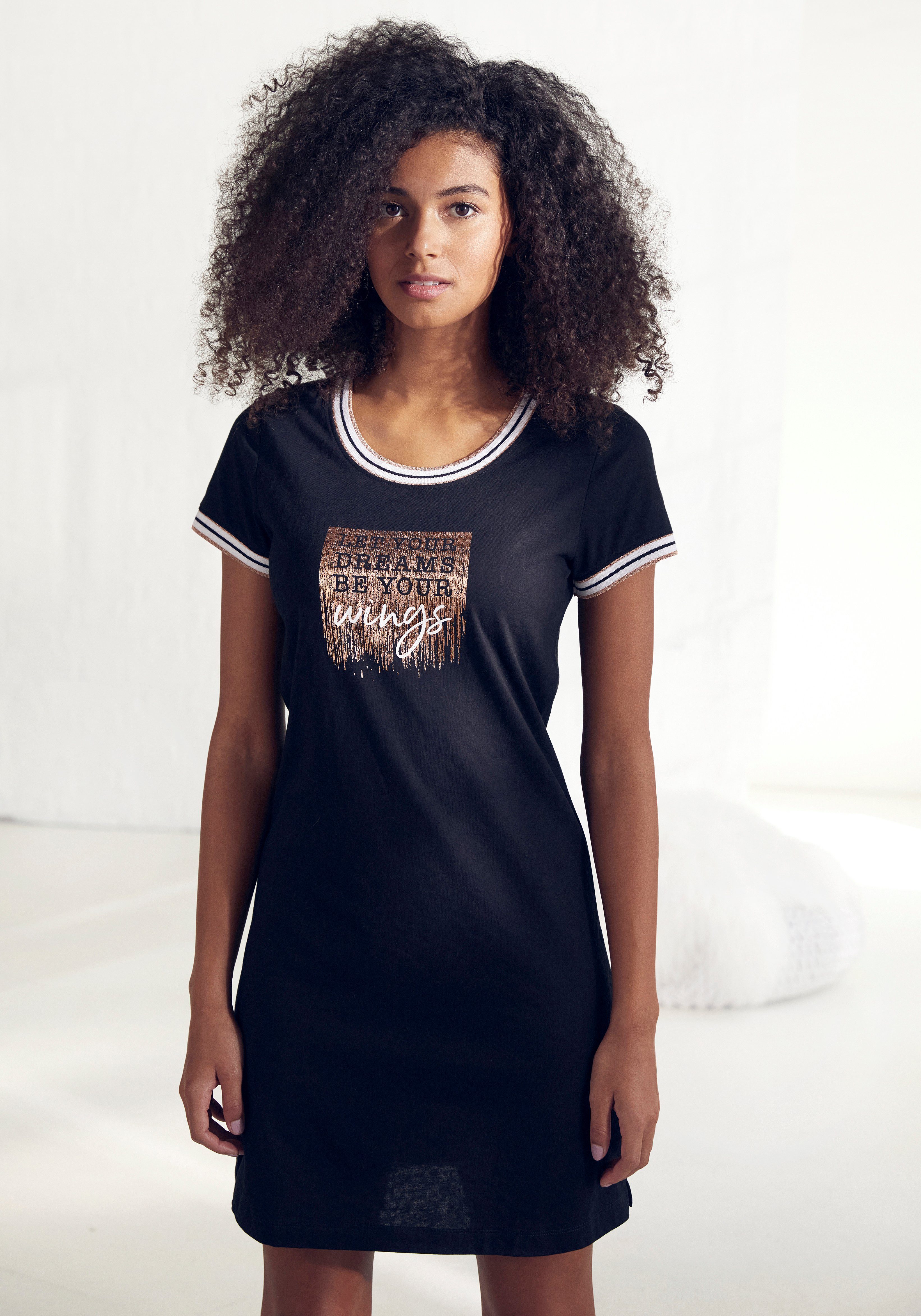 Vivance Dreams Nachthemd, mit Statement-Print günstig online kaufen