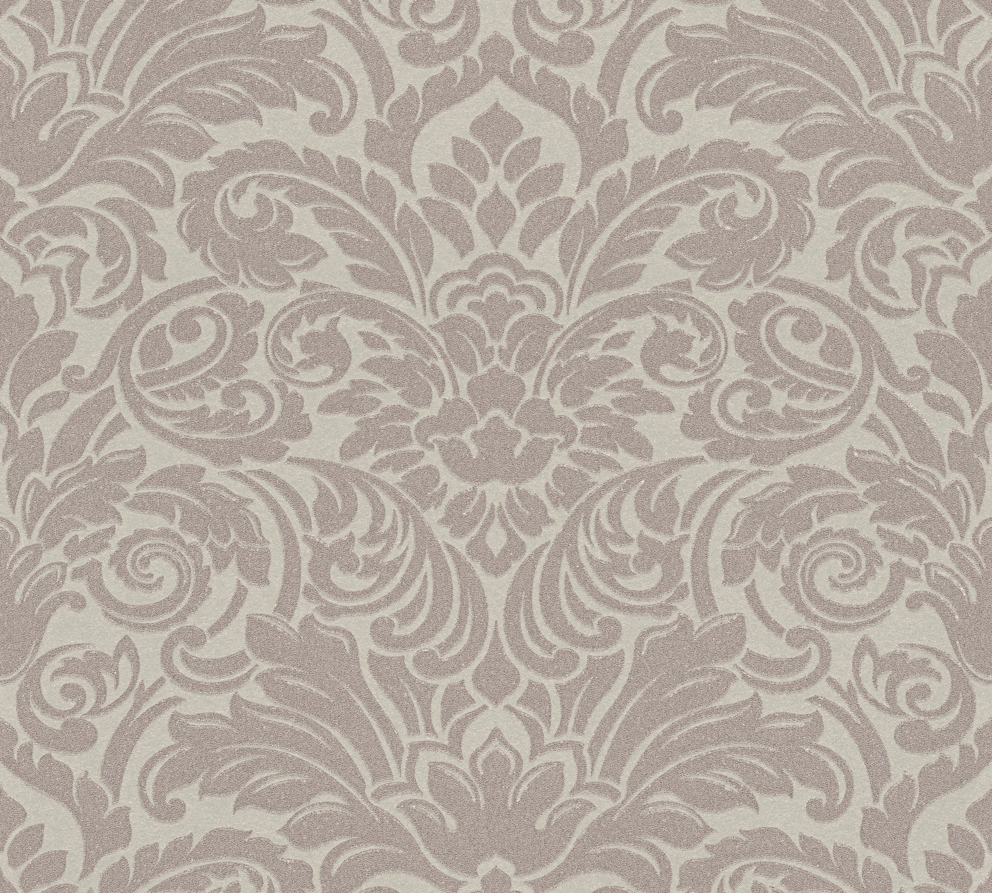 Bricoflor Ornament Tapete in Taupe Grau Elegante Vliestapete mit Flock Must günstig online kaufen