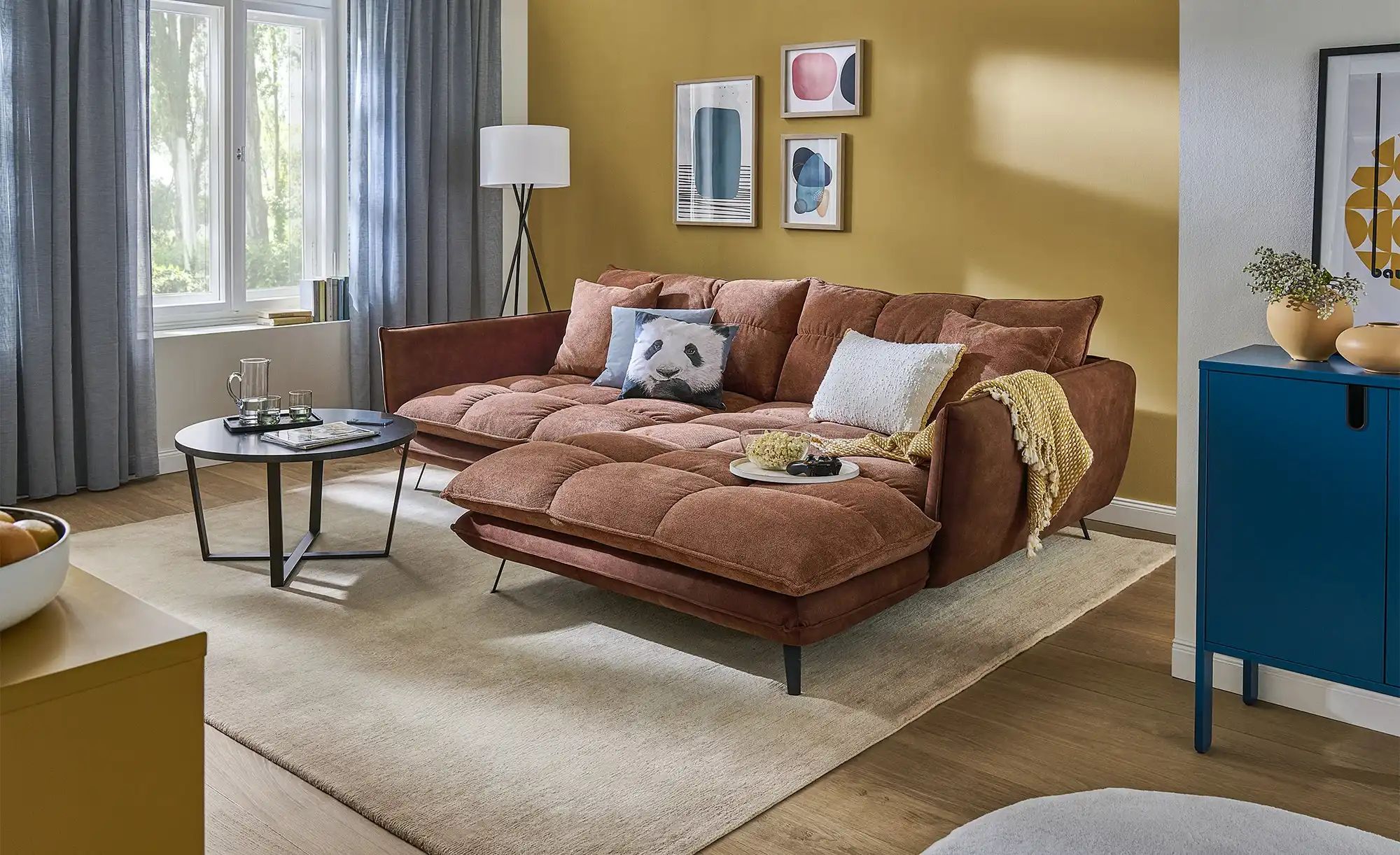 bobb Ecksofa  Arianna XL ¦ kupfer ¦ Maße (cm): B: 275 H: 90 T: 196.0 Polste günstig online kaufen
