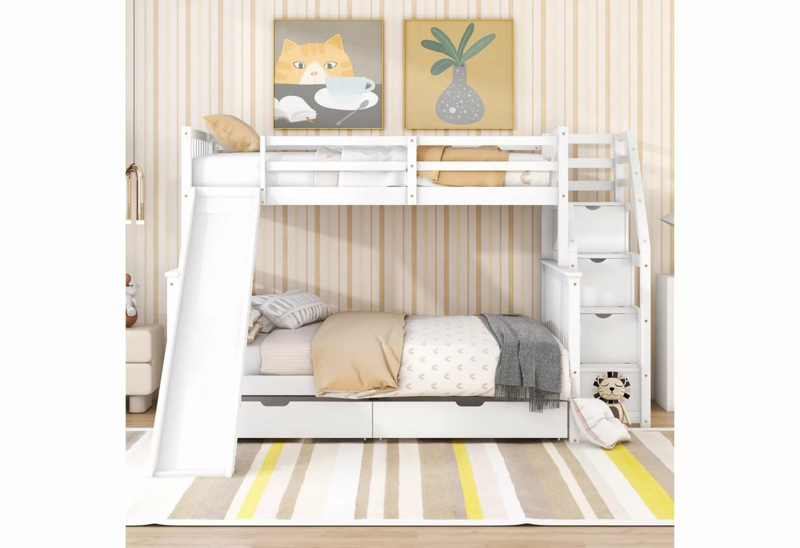 Gotagee Kinderbett Etagenbett Rutsche Doppelbett Kinderbett Schubladen Bett günstig online kaufen