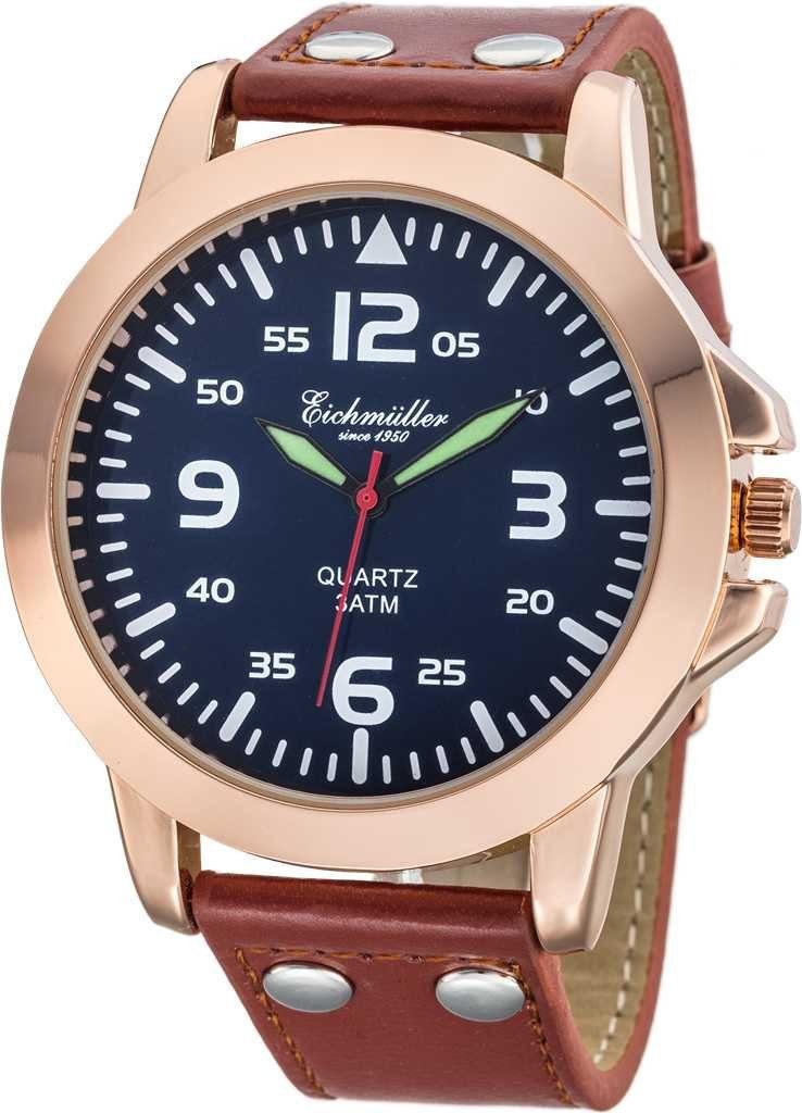 Eichmüller Quarzuhr Herrenuhr mit blauem Zifferblatt günstig online kaufen