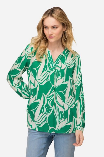 Laurasøn Hemdbluse Bluse grafischer Blütenprint Stehkragen Langarm günstig online kaufen