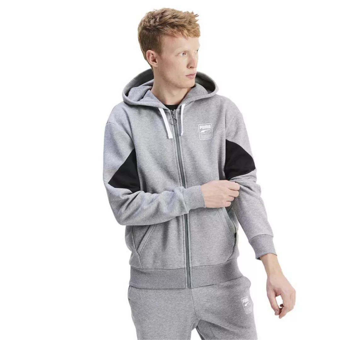 Puma Rebel Sweatshirt Mit Reißverschluss M Medium Gray Heather günstig online kaufen