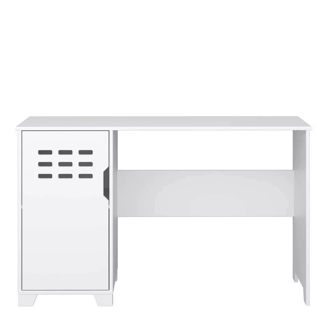 Schreibtisch aus MDF weiß lackiert Knieraumblende günstig online kaufen