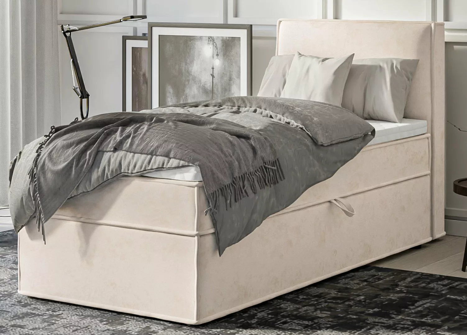 S-Style Möbel Boxspringbett Plaza mit Topper und Bettkästen aus Luxusmicrof günstig online kaufen