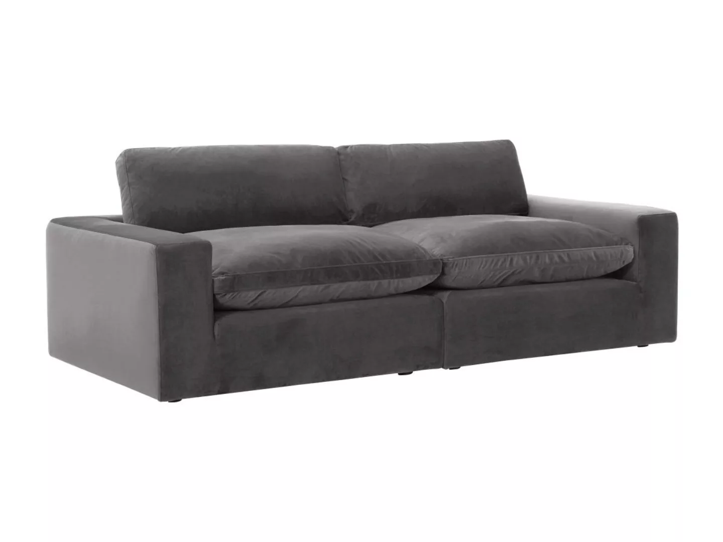 Sofa 3-Sitzer - Samt - Anthrazitgrau - AMAURY günstig online kaufen