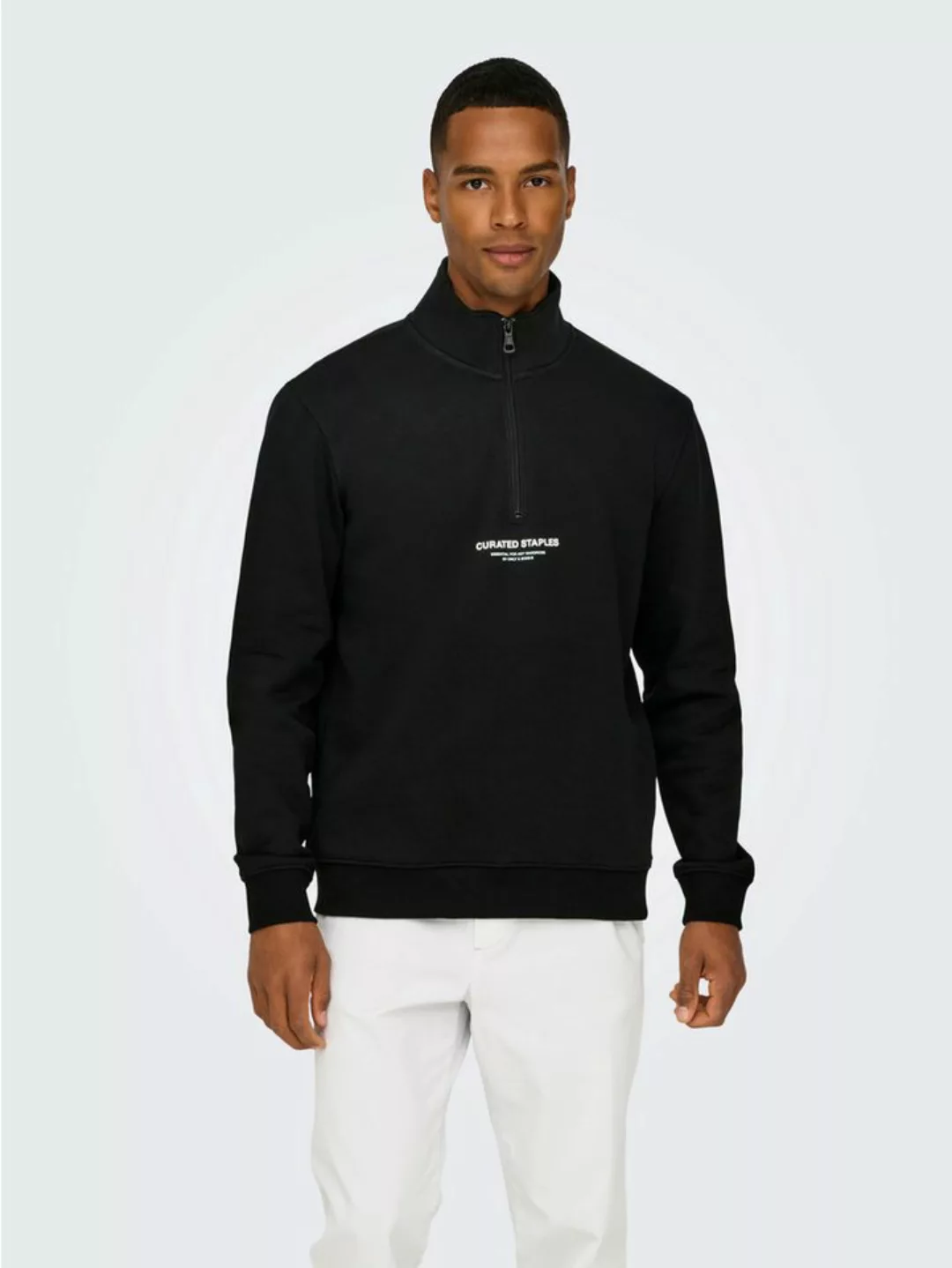 ONLY & SONS Sweatshirt "ONSCURATED REG HALF ZIP SWEAT" günstig online kaufen