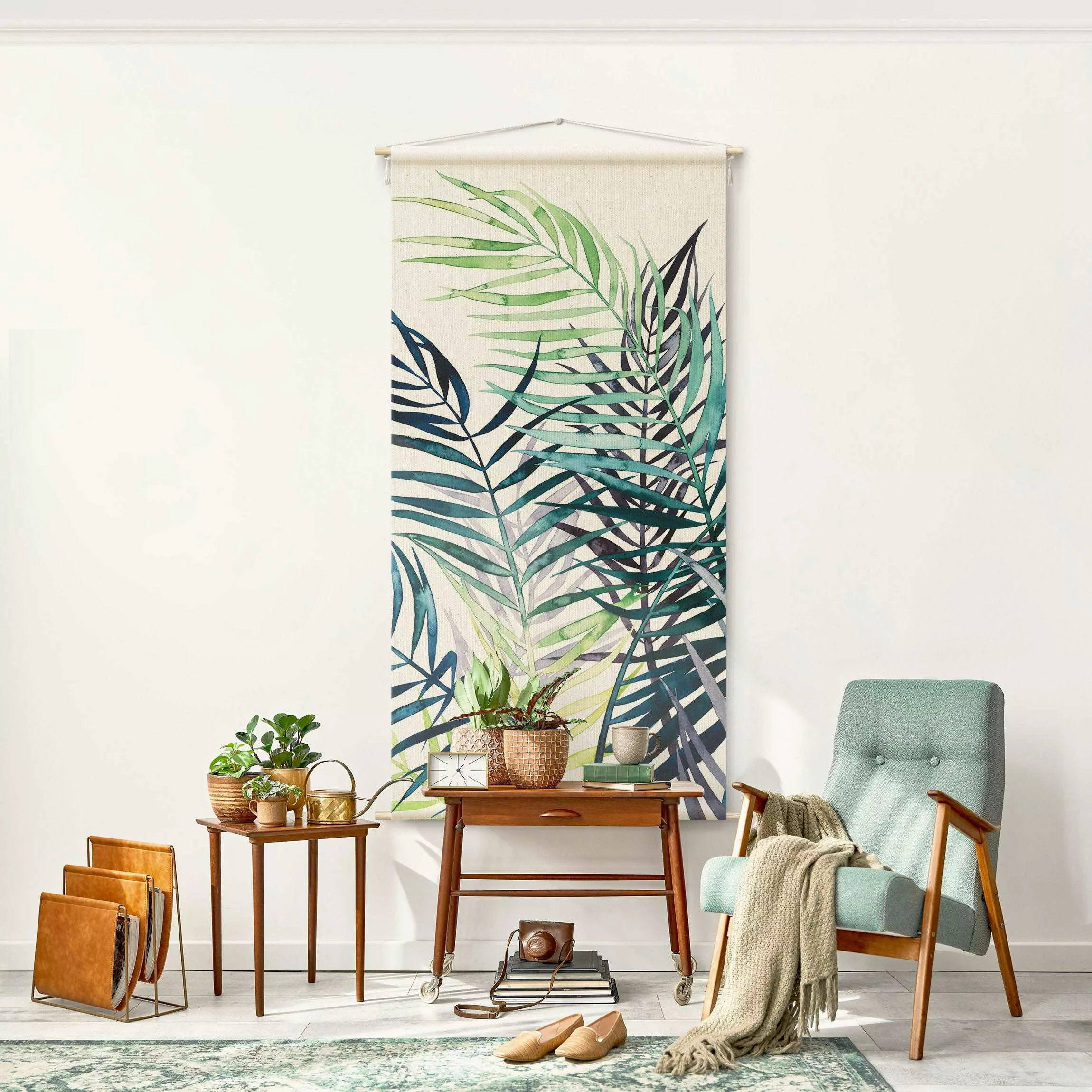 Wandteppich Exotisches Blattwerk - Palme günstig online kaufen