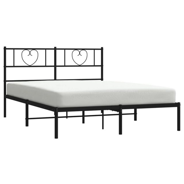 vidaXL Bett Bettgestell mit Kopfteil Metall Schwarz 160x200 cm günstig online kaufen