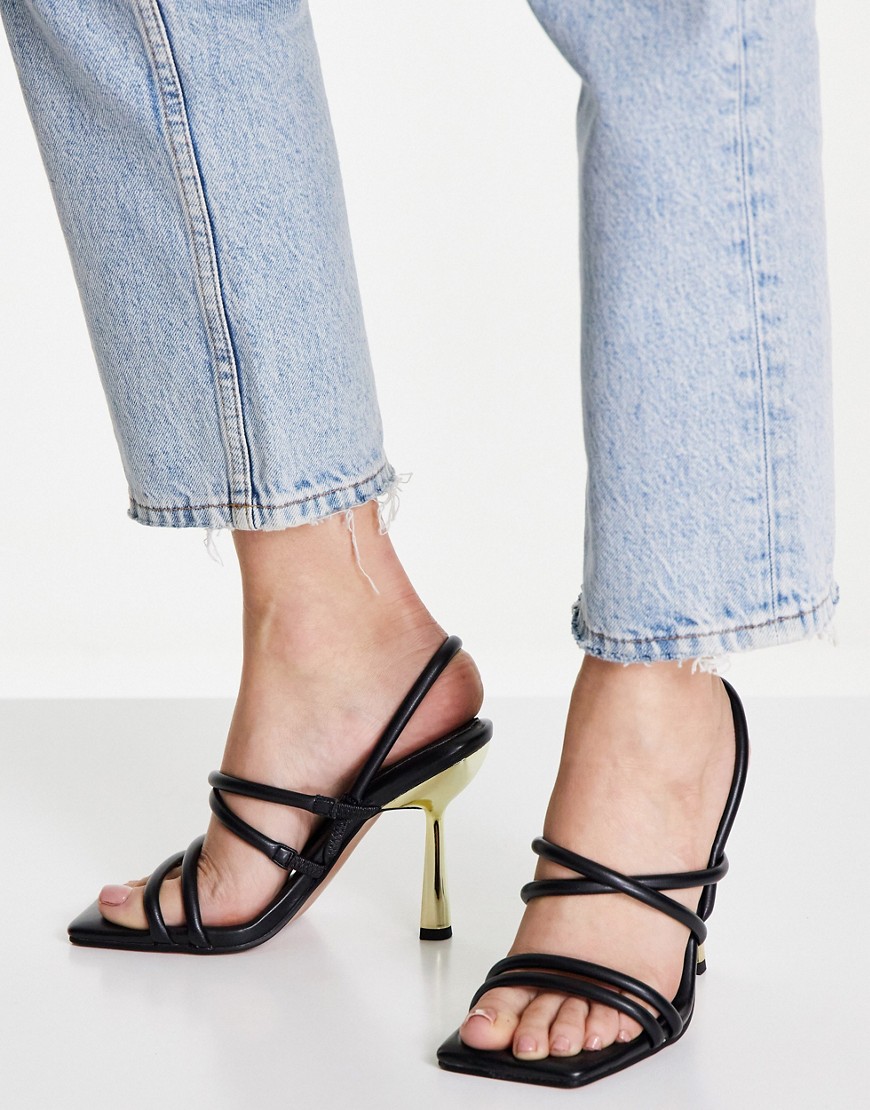 ASOS DESIGN – Neither – Riemchensandalen in Schwarz mit Absatz günstig online kaufen