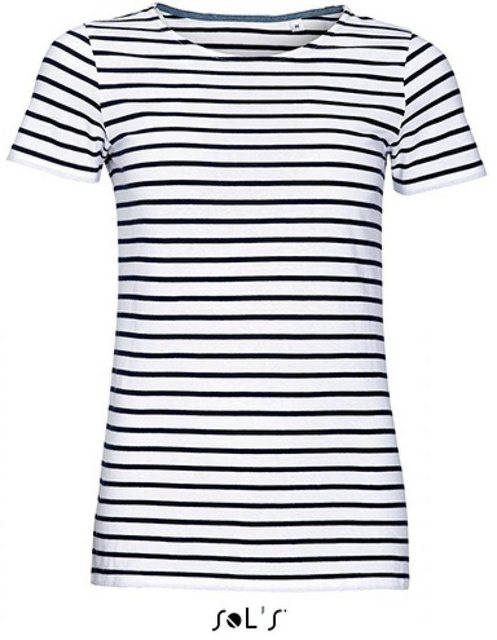 SOLS Rundhalsshirt Damen Striped T-Shirt modisch gestreift günstig online kaufen