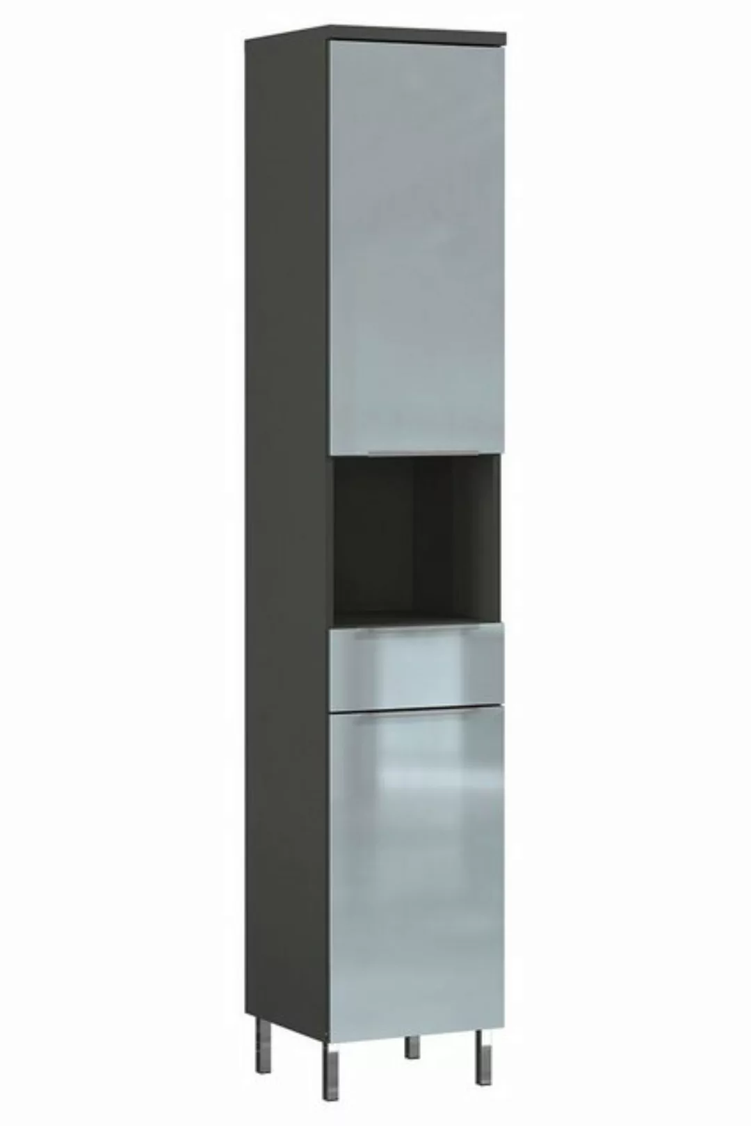 Vito Hochschrank CORUS, H 183 cm, Graphit Dekor, Glasfront mit 2 Türen und günstig online kaufen