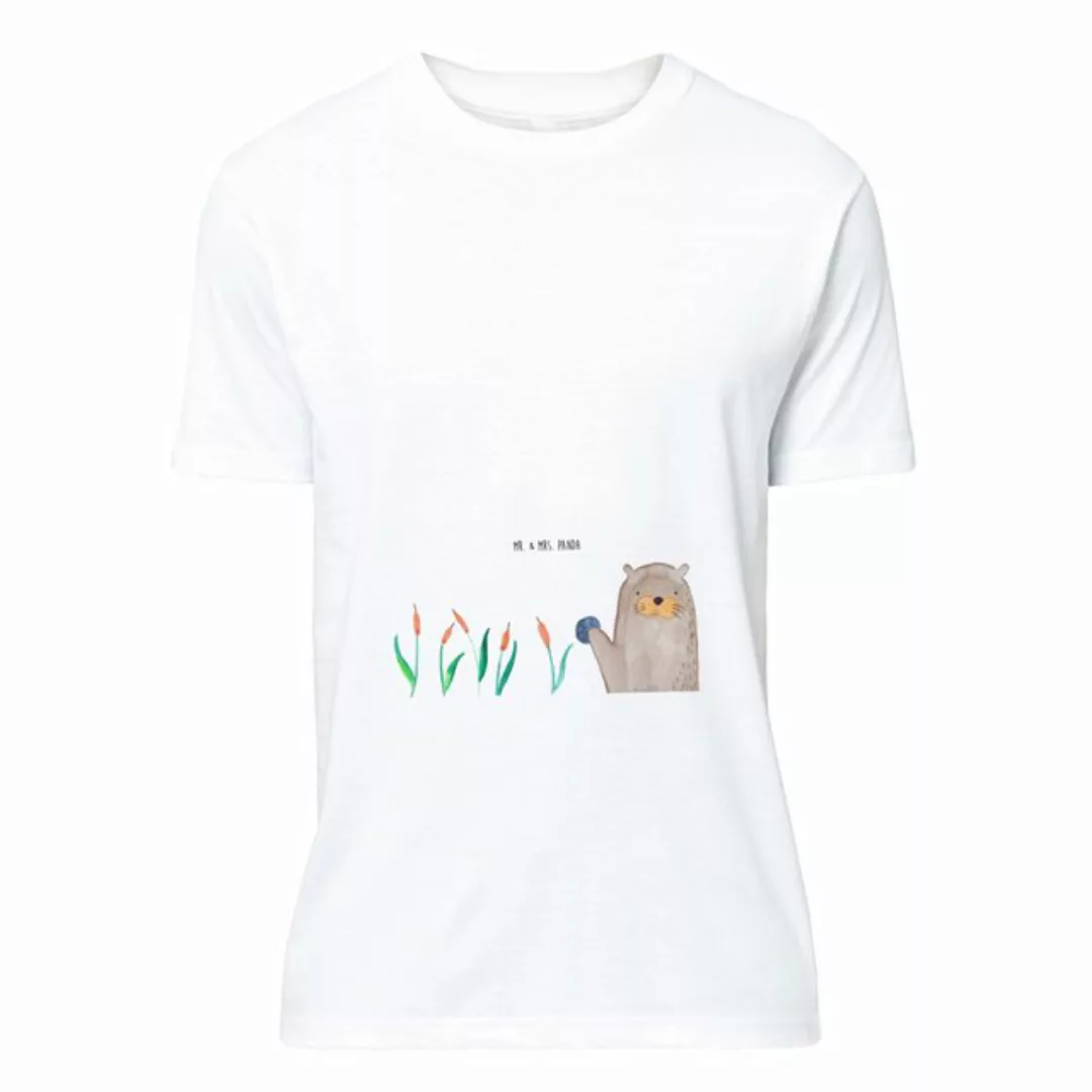 Mr. & Mrs. Panda T-Shirt Otter mit Stein - Weiß - Geschenk, Lustiges T-Shir günstig online kaufen