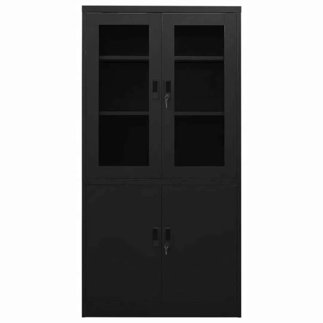 vidaXL Aktenschrank Büroschrank Schwarz 90x40x180 cm Stahl günstig online kaufen