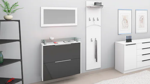 borchardt Möbel Garderoben-Set "Rena 2, (3-tlg.)", mit Glasablage günstig online kaufen