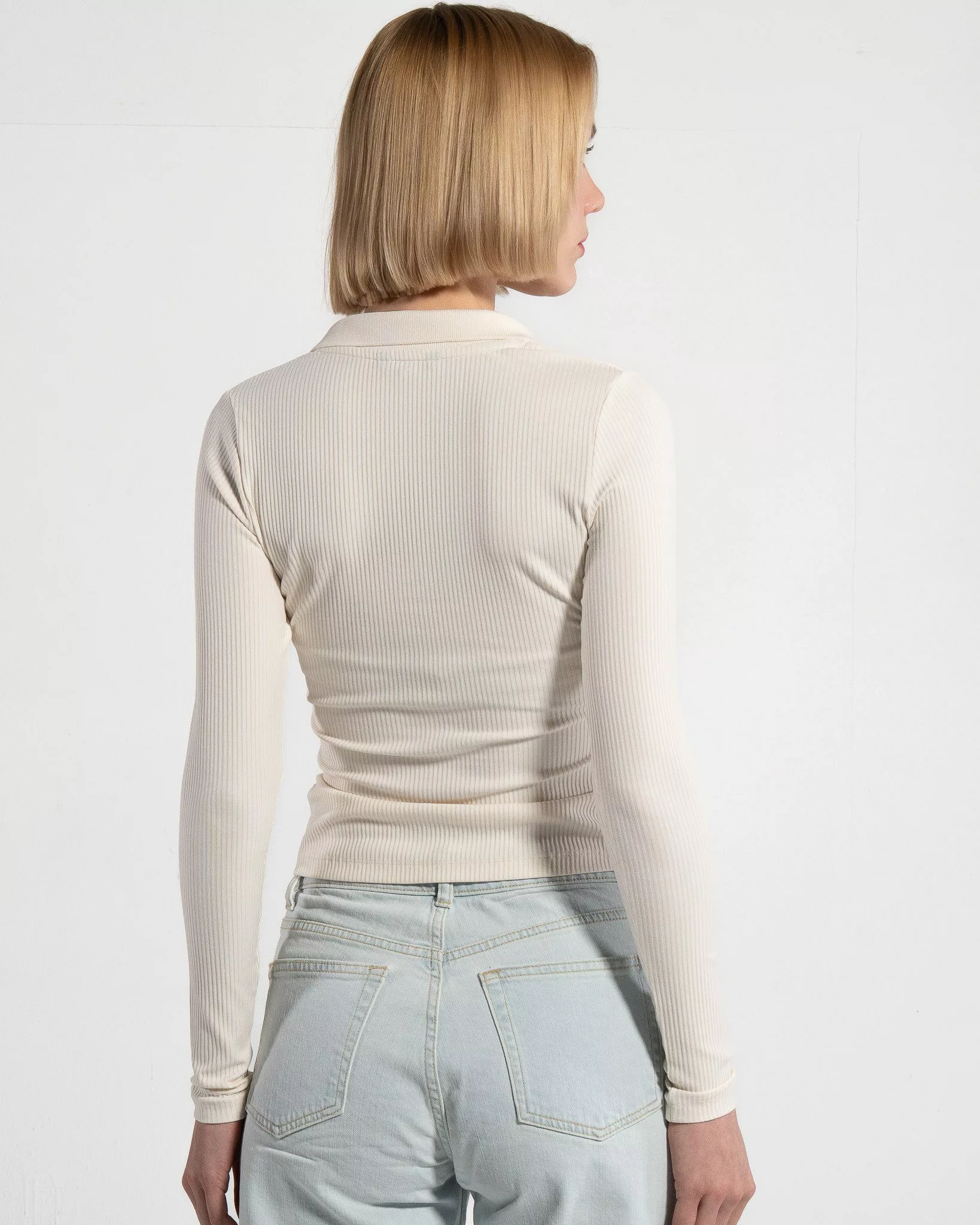 GORG Langarmbluse Damenbluse mit Rippenstruktur aus günstig online kaufen