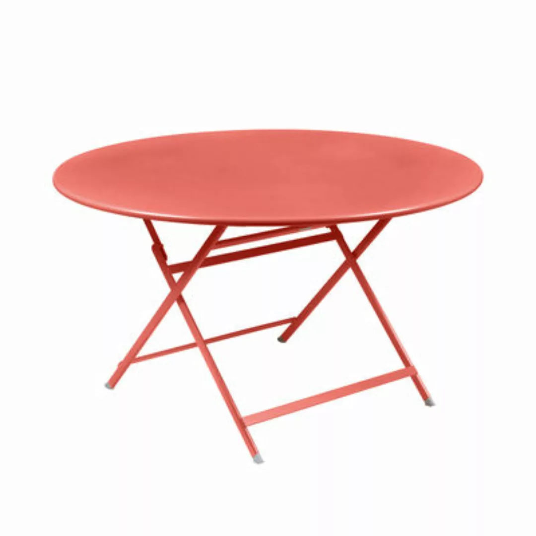 Klapptisch Caractère metall orange / Ø 128 cm / 7 Personen - Fermob - Orang günstig online kaufen