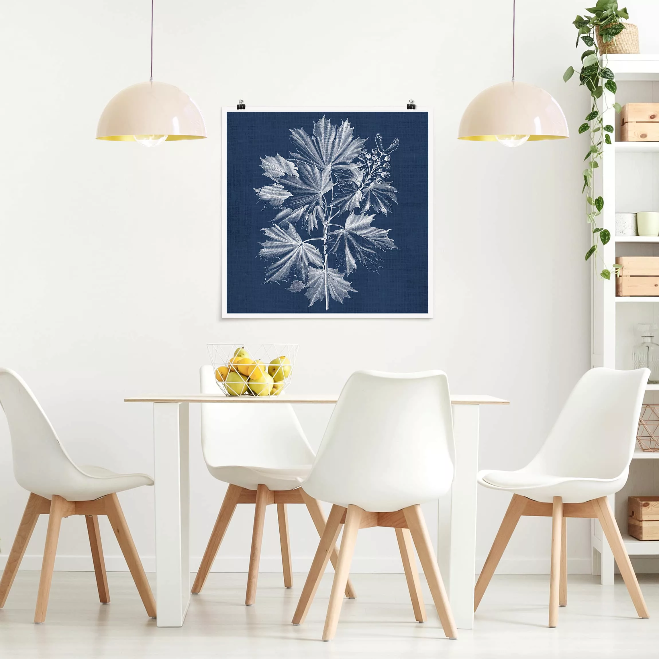 Poster Blumen - Quadrat Denim Pflanzenstudie V günstig online kaufen