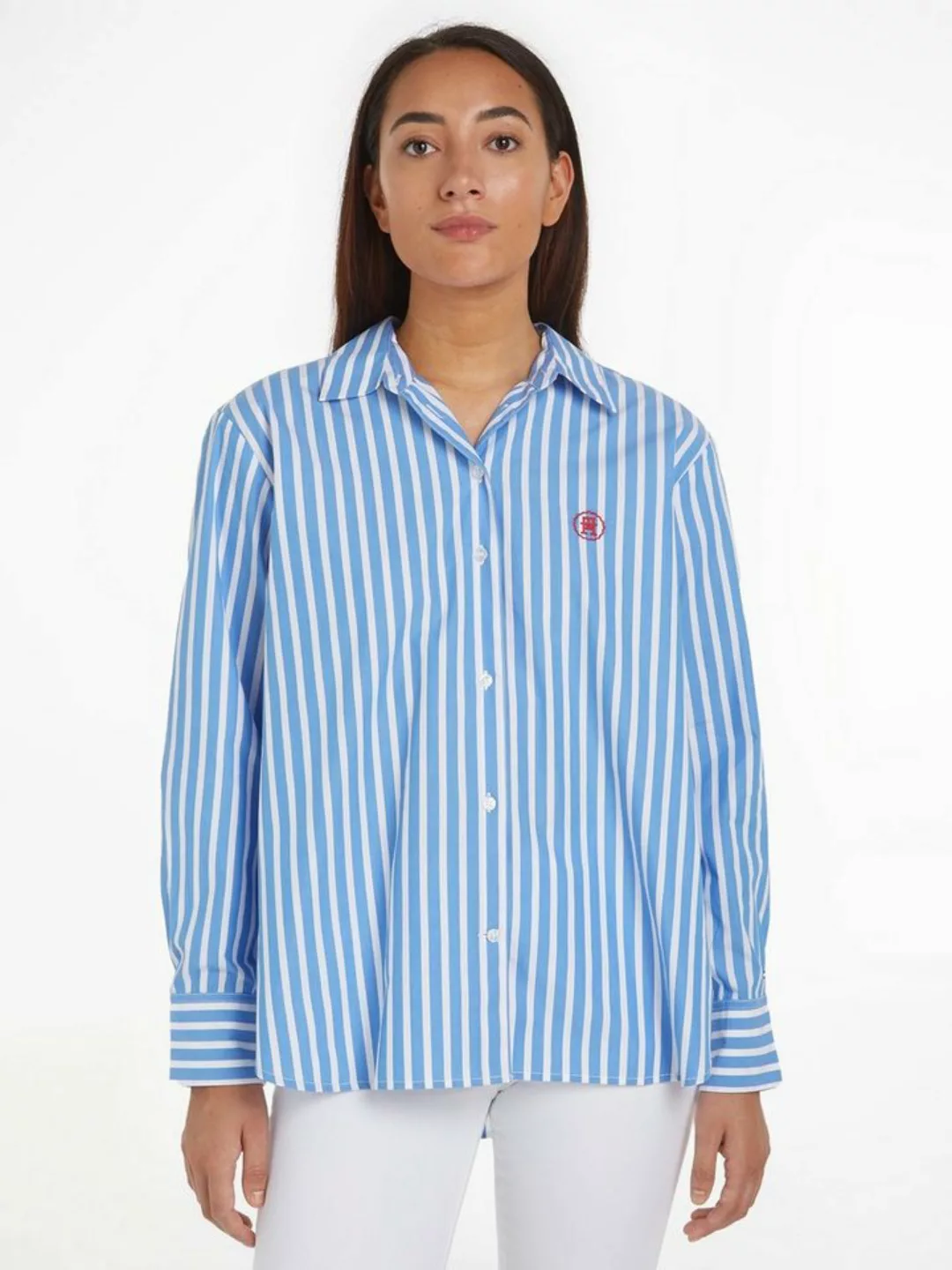 Tommy Hilfiger Hemdbluse SMD STRIPE EASY FIT LS SHIRT mit Längsstreifen günstig online kaufen