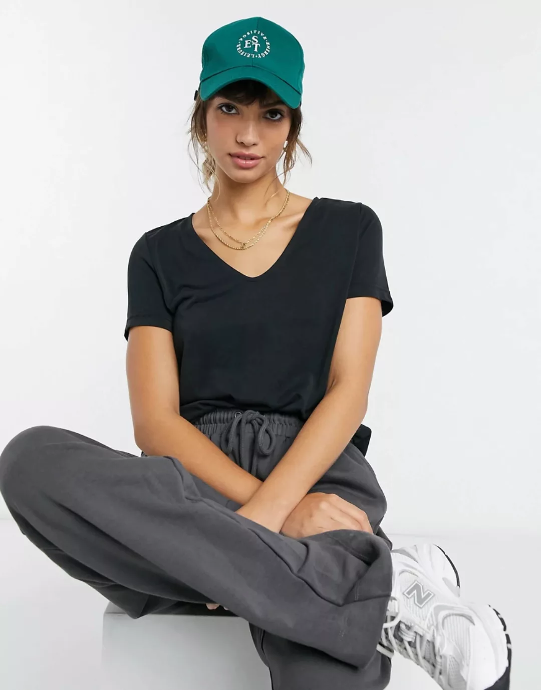 Yas Luna Kurzärmeliges T-shirt XL Black günstig online kaufen