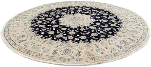 morgenland Wollteppich »Nain - 9la Blumenmuster Blu scuro 90 x 60 cm«, rech günstig online kaufen