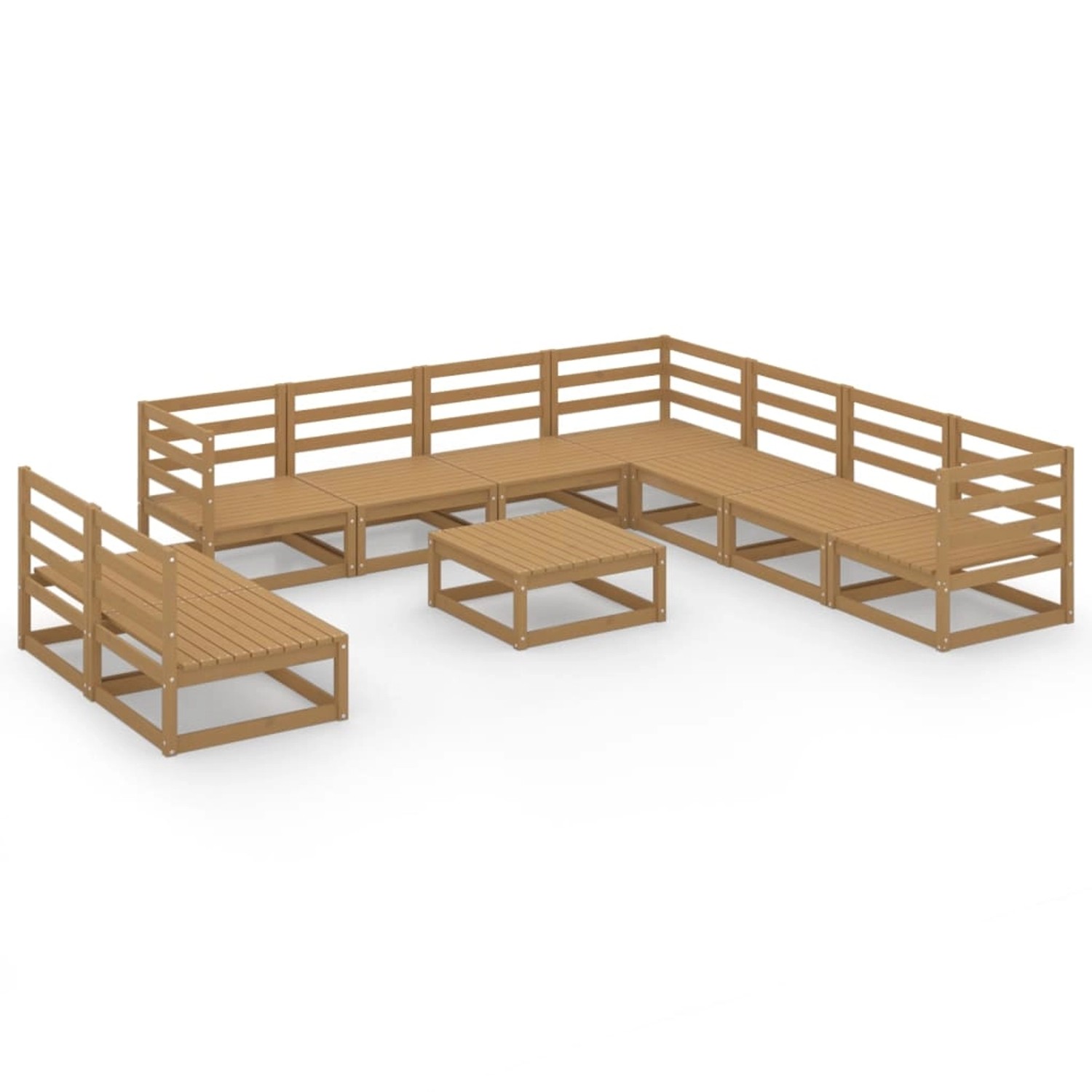 vidaXL 10-tlg Garten-Lounge-Set Honigbraun Massivholz Kiefer Modell 9 günstig online kaufen