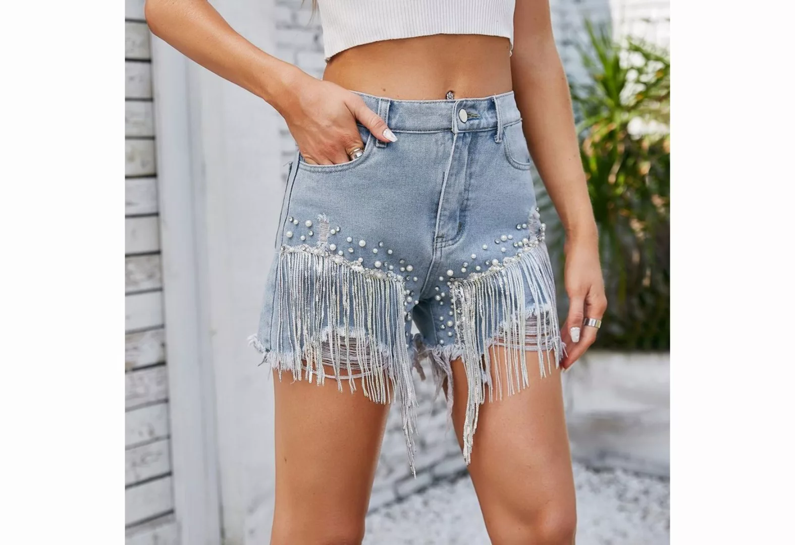 FIDDY Jeansshorts Damen-Jeans-Shorts – Hotpants – Sommer-Shorts günstig online kaufen