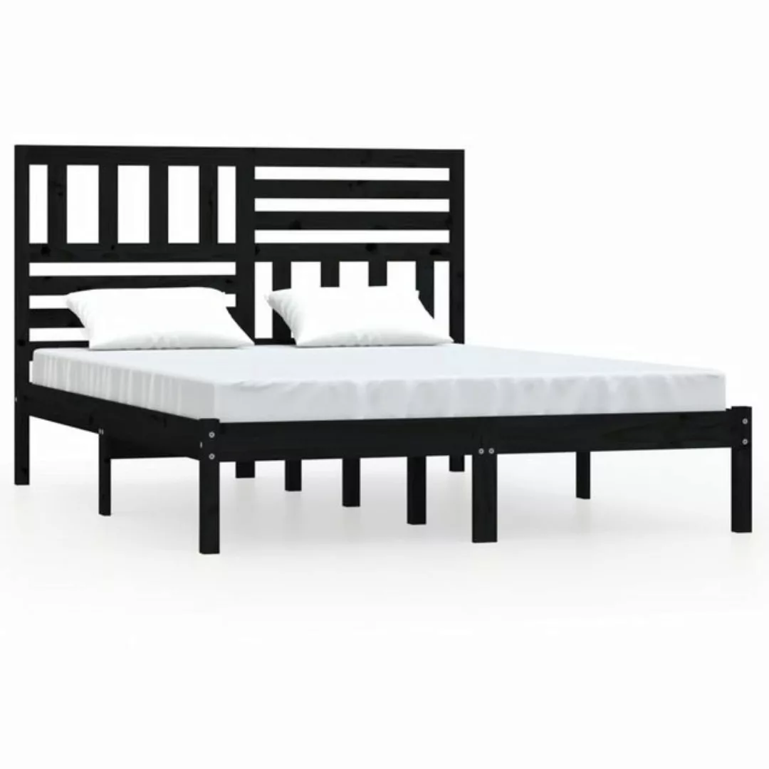 furnicato Bett Massivholzbett Schwarz 120x190 cm Kiefer günstig online kaufen