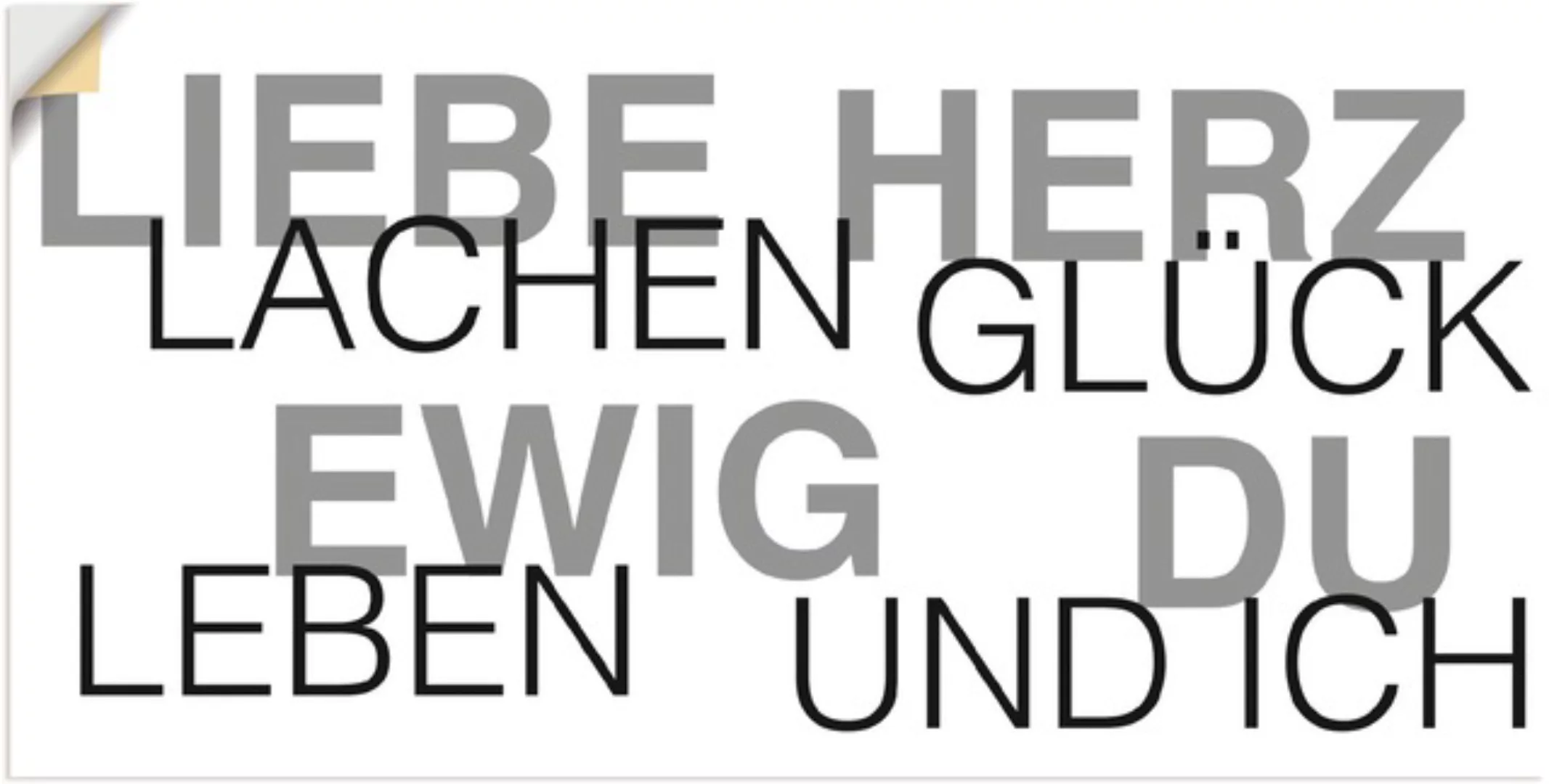 Artland Wandbild »Liebe Statement Bild«, Sprüche & Texte, (1 St.), als Alub günstig online kaufen