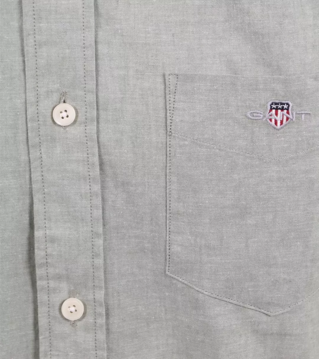 Gant Short Sleeve Hemd Leinen Hellgrün - Größe M günstig online kaufen