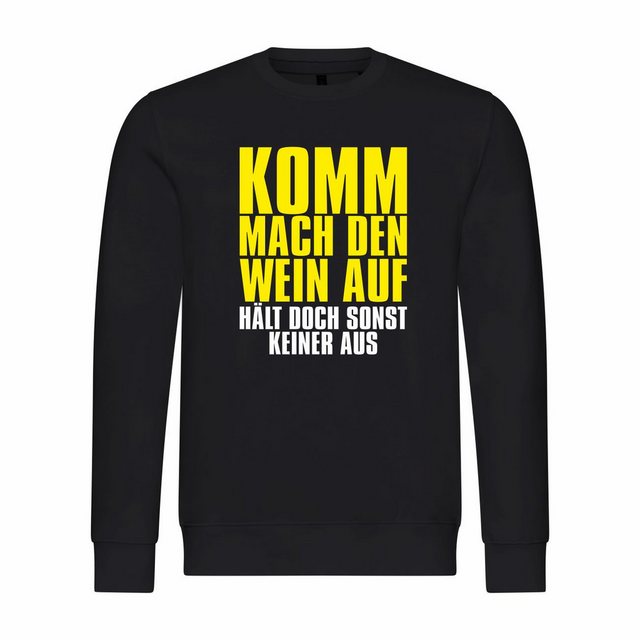 deinshirt Rundhalspullover Herren Sweatshirt Komm mach den Wein auf - hält günstig online kaufen