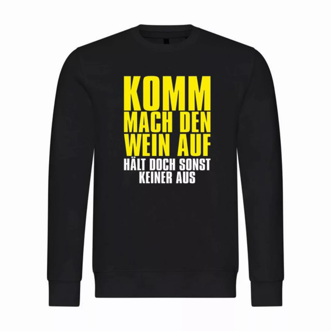 deinshirt Rundhalspullover Herren Pullover Komm mach den Wein auf - hält do günstig online kaufen