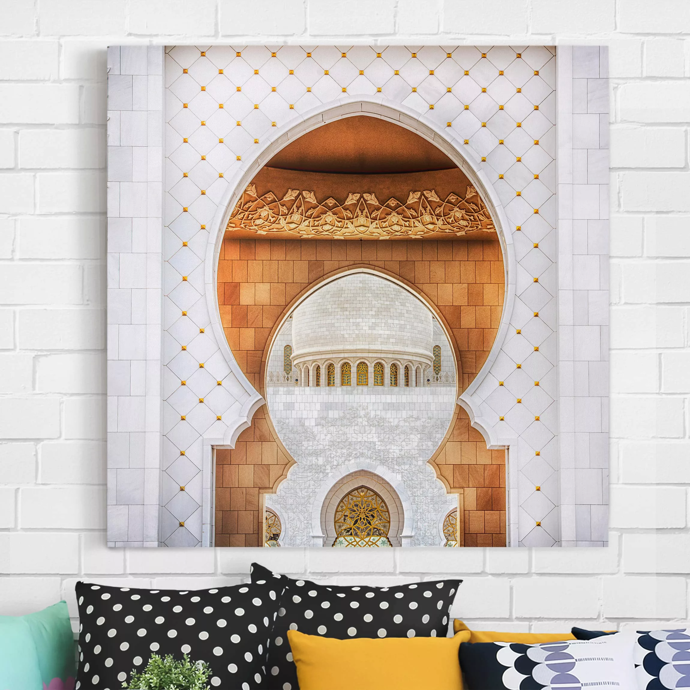 Leinwandbild Architektur & Skyline - Quadrat Tor der Moschee günstig online kaufen