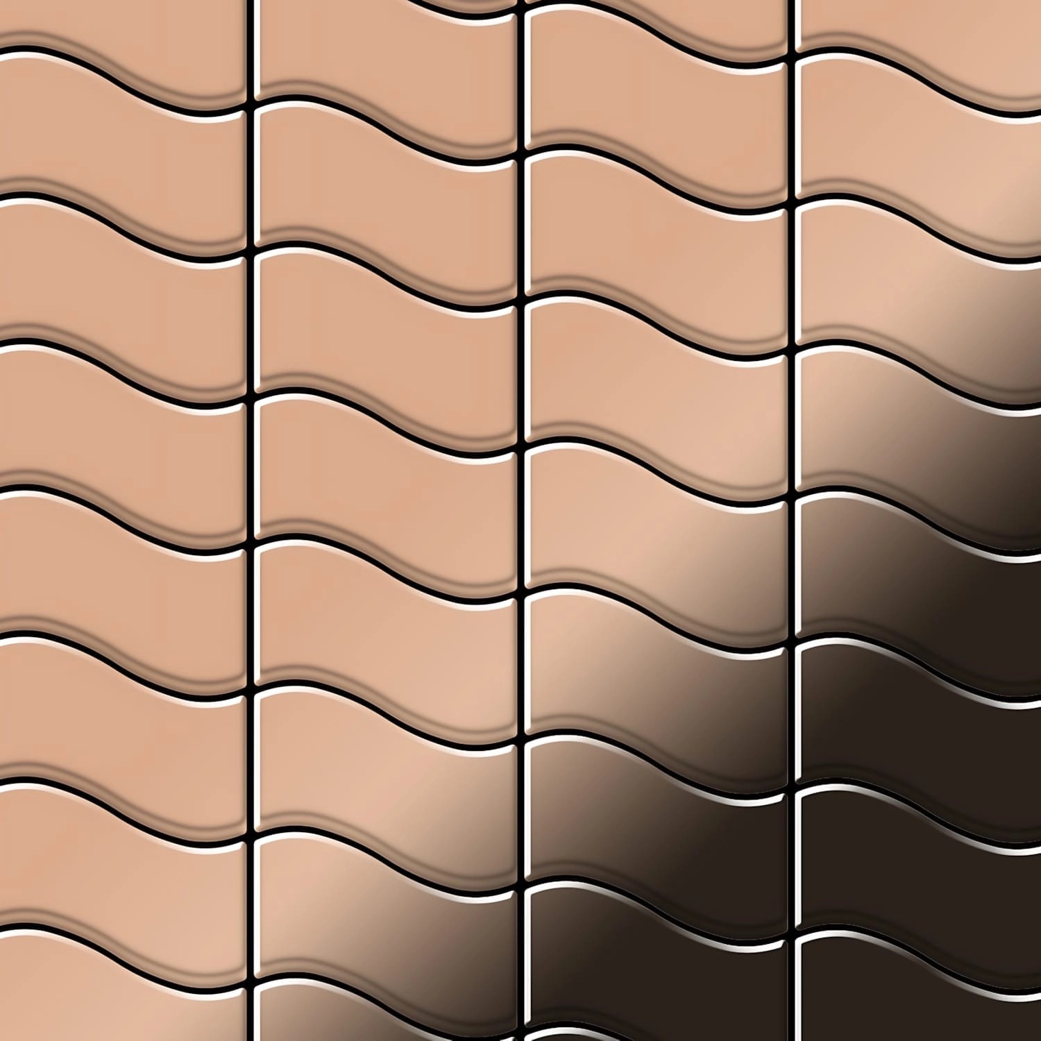 ALLOY Mosaik Fliese Massiv Metall Kupfer Gewalzt Kupfer 1,6mm Stark Flux-cm günstig online kaufen