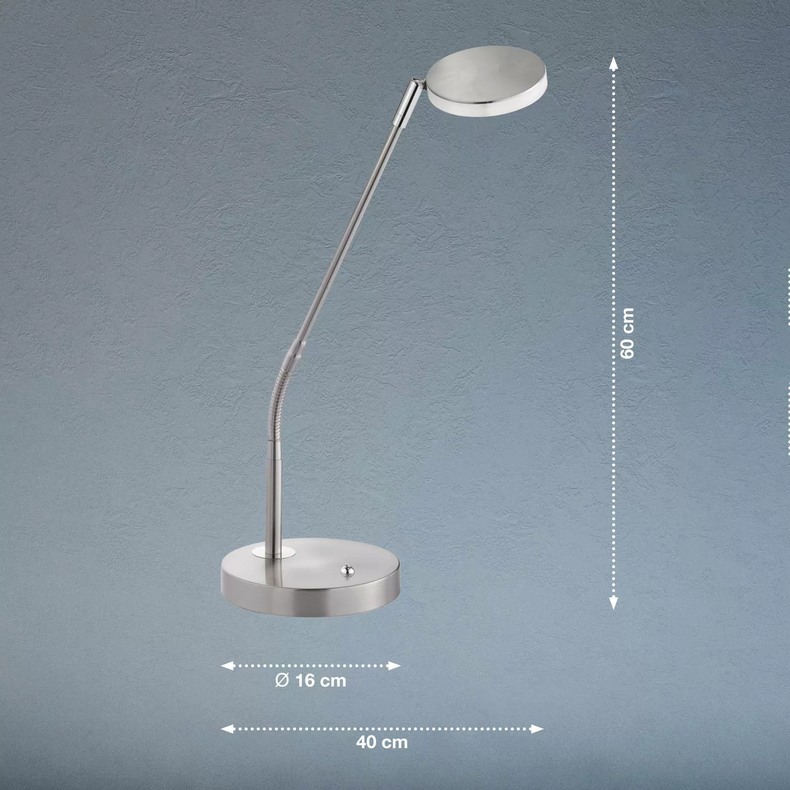 LED-Tischleuchte Lunia, dimmbar, nickel matt günstig online kaufen