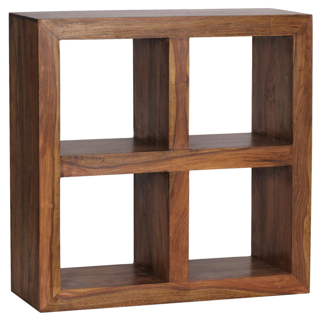 Standregal Massivholz Sheesham 82 cm hoch 4 Böden Design Holz-Regal Naturpr günstig online kaufen