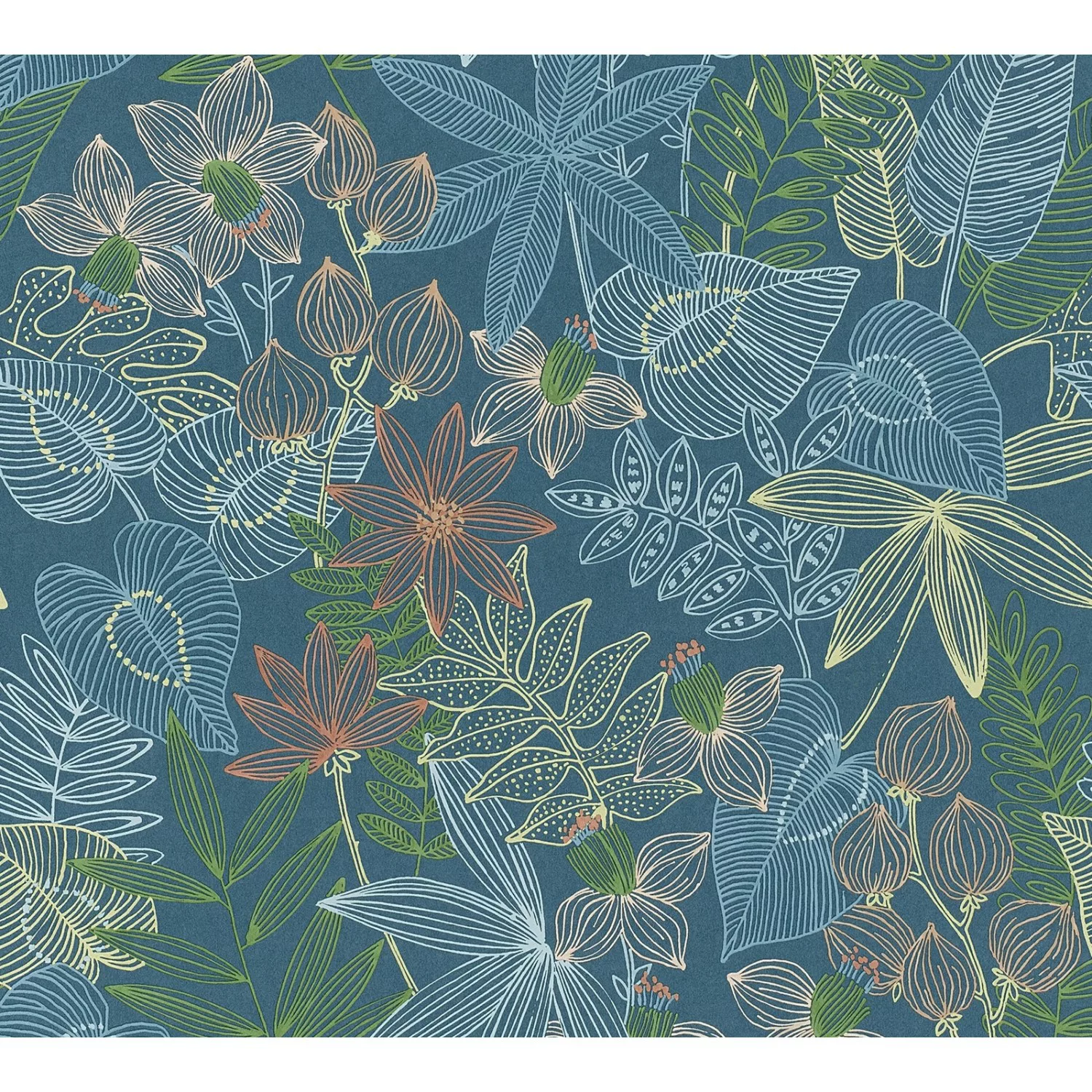 Bricoflor Selbstklebende Tapete mit Palmenblättern Dschungel Tapeten Panel günstig online kaufen