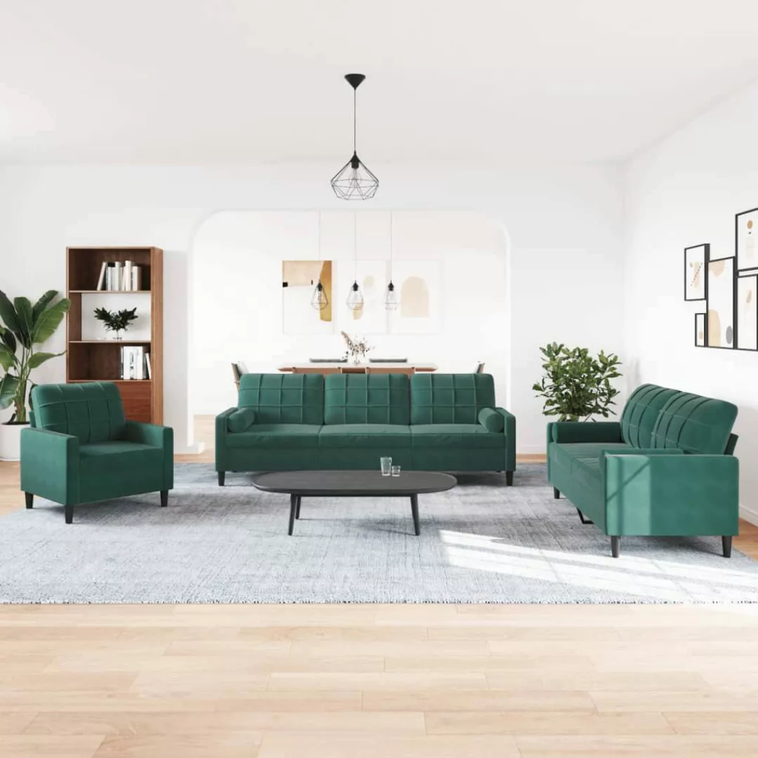 vidaXL Sofa 3-tlg. Sofagarnitur mit Kissen günstig online kaufen