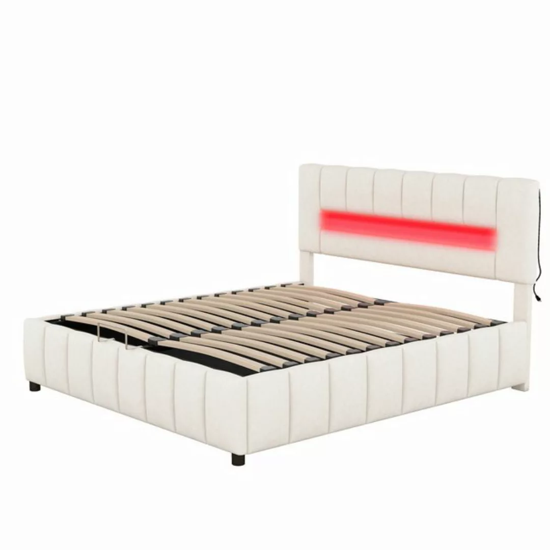 DOPWii Bett 180x200cm Doppelbett,Familienbett,Plattformbett mit LED-Beleuch günstig online kaufen