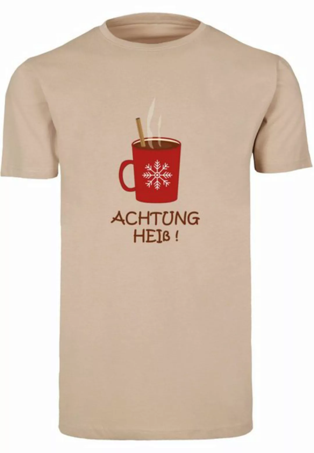 Merchcode T-Shirt Merchcode Herren Achtung heiss T-Shirt Round Neck (1-tlg) günstig online kaufen