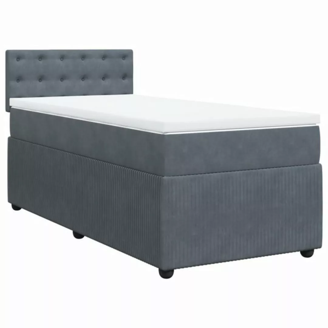 vidaXL Bett Boxspringbett mit Matratze Dunkelgrau 80x200 cm Samt günstig online kaufen