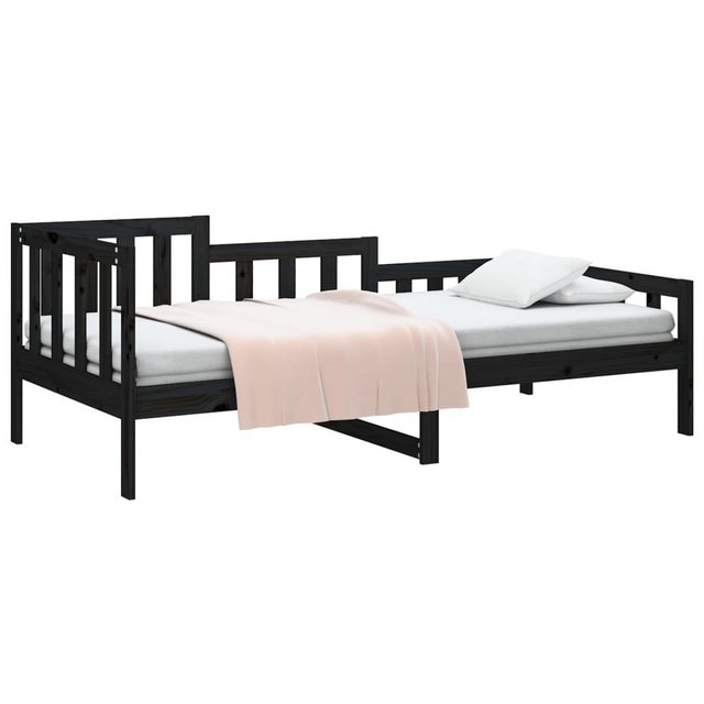 furnicato Bett Tagesbett Schwarz 90x200 cm Massivholz Kiefer (1-tlg) günstig online kaufen